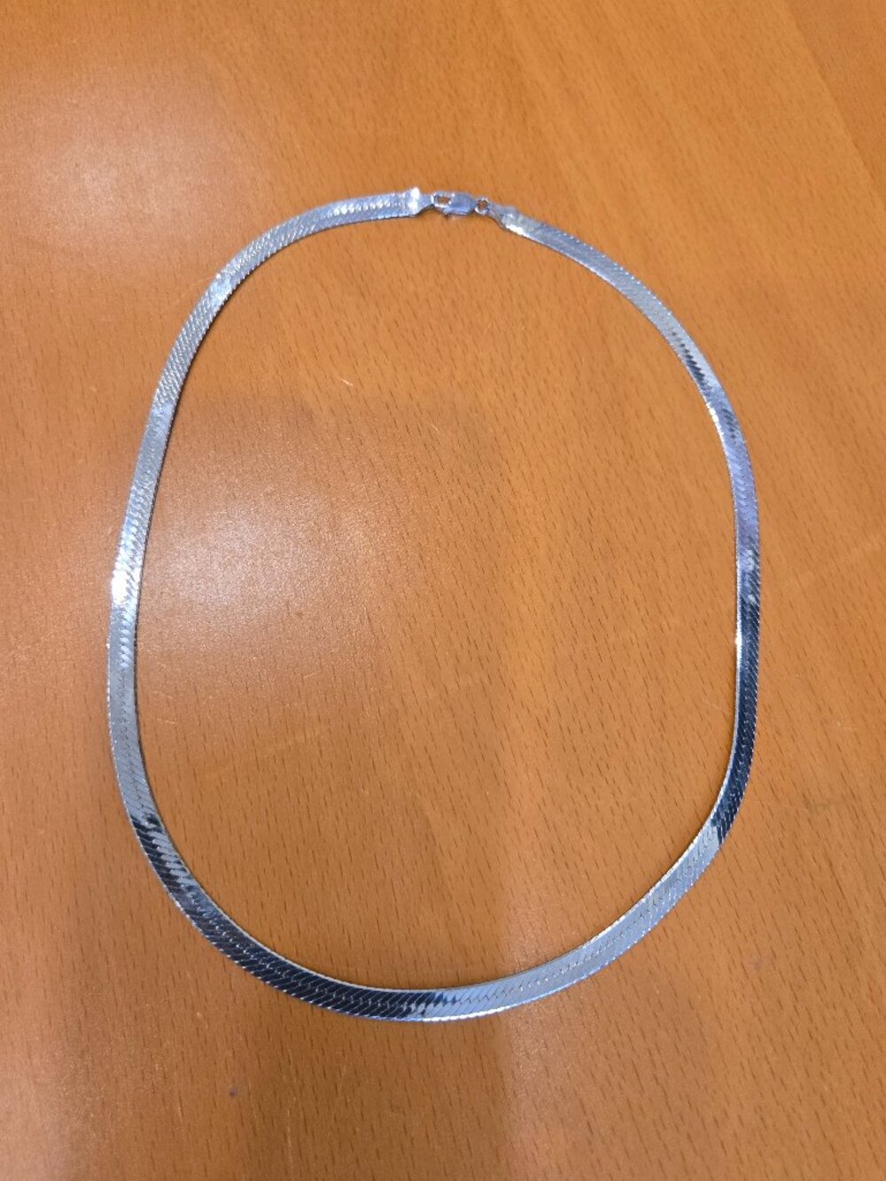 18" Sterling Silver Herringbone Necklace